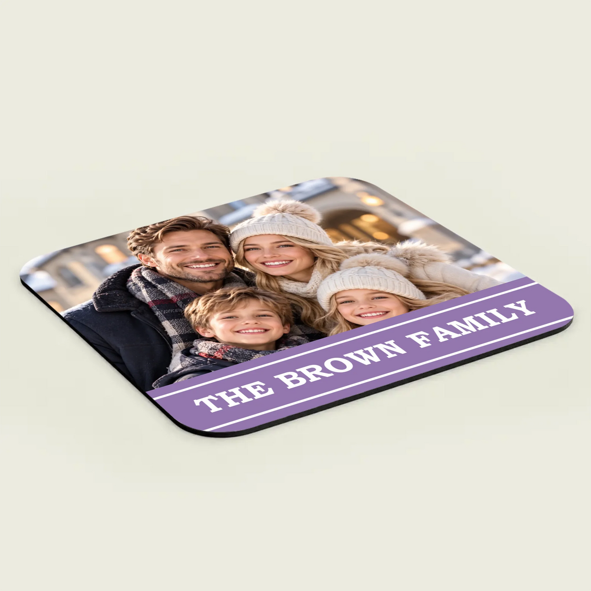 Custom Family Photo Mouse Pad – Personalized Family Name Gift | 89Prints