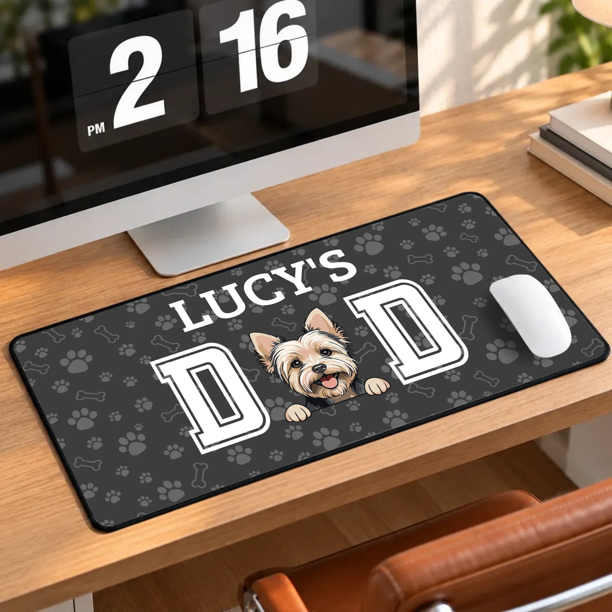 Personalized Dog Dad Mouse Pad with Custom Name | 89Prints