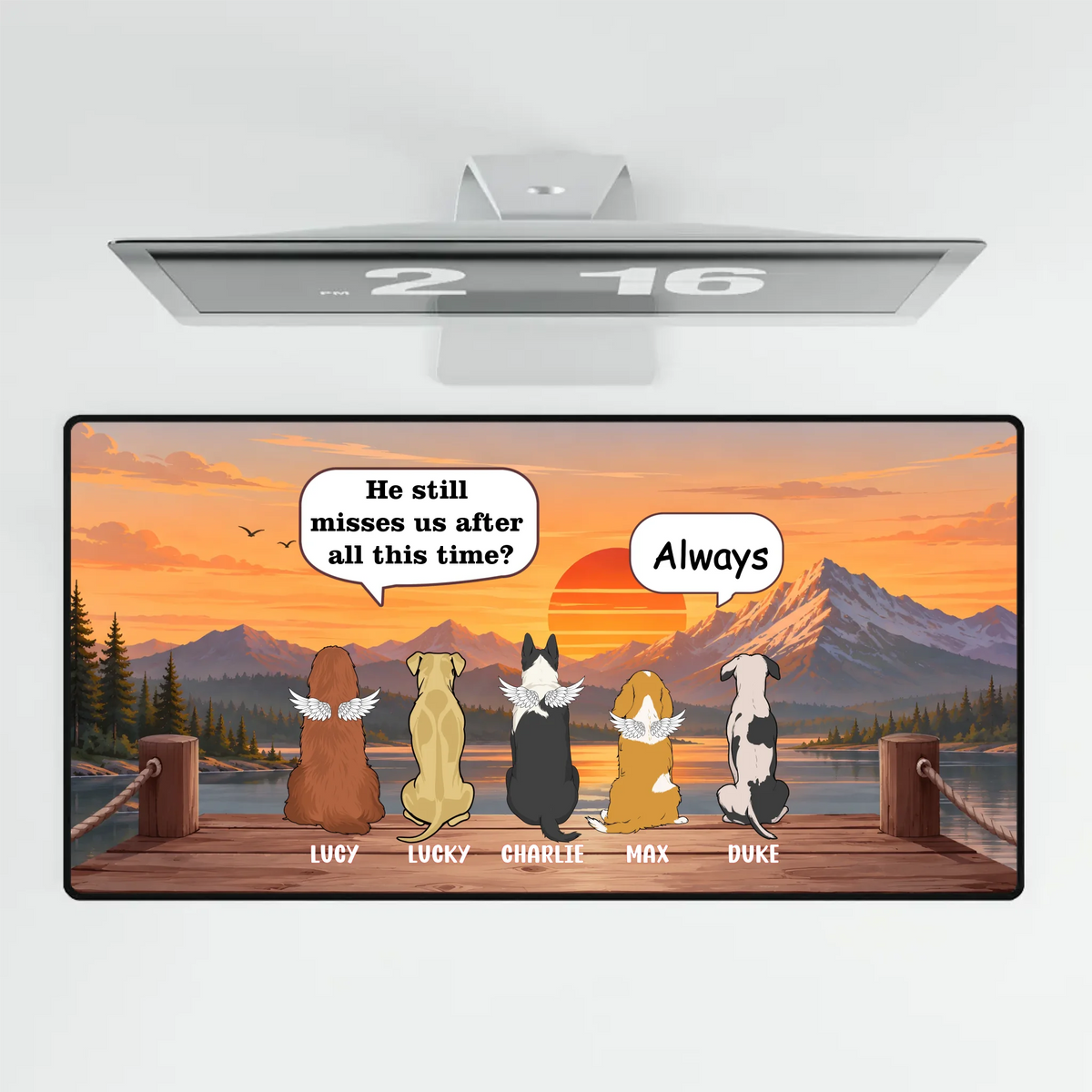 Personalized Dog Memorial Mouse Pad – He She They Miss Us | 89Prints