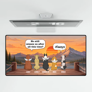 Personalized Dog Memorial Mouse Pad – He She They Miss Us | 89Prints