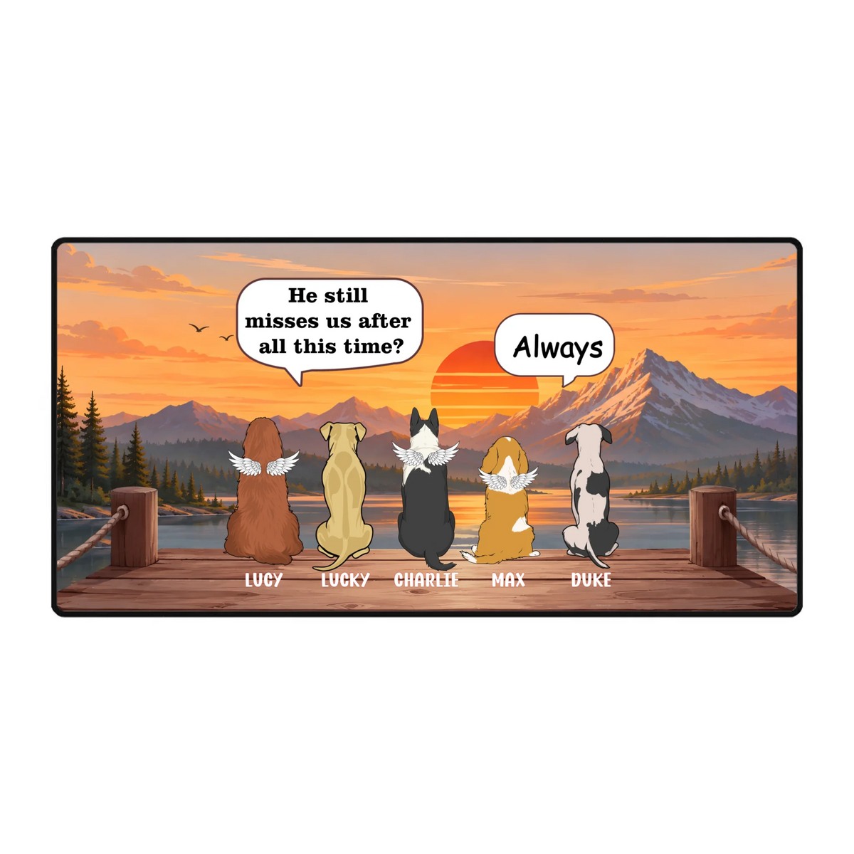 Personalized Dog Memorial Mouse Pad – He She They Miss Us | 89Prints