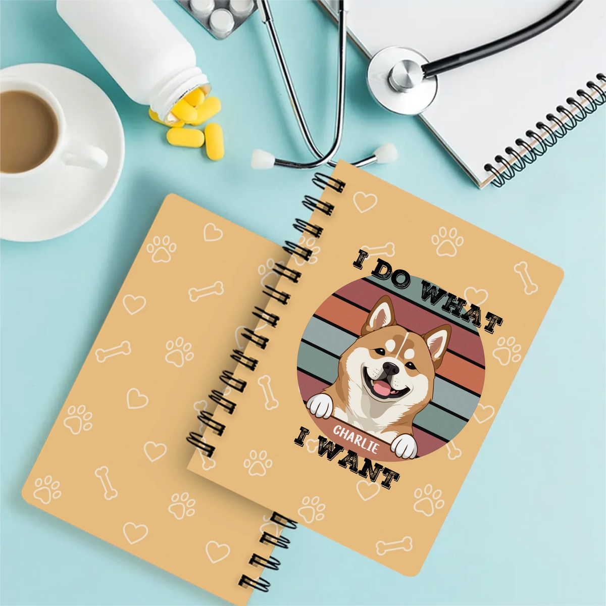 Personalized Dog Spiral Bound Journal – I Do What I Want