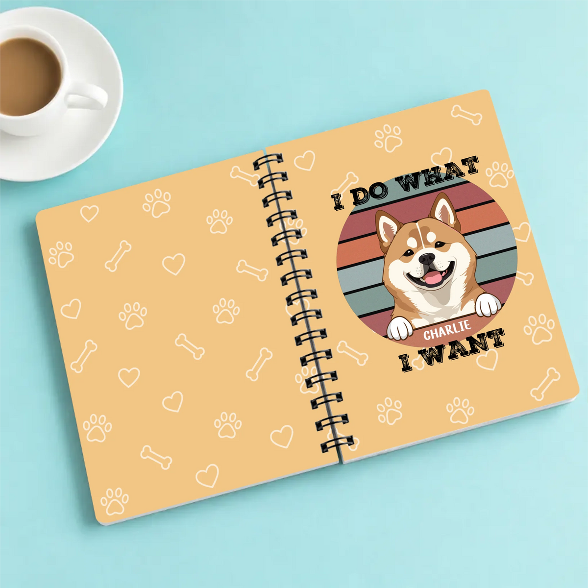 Personalized Dog Spiral Bound Journal – I Do What I Want