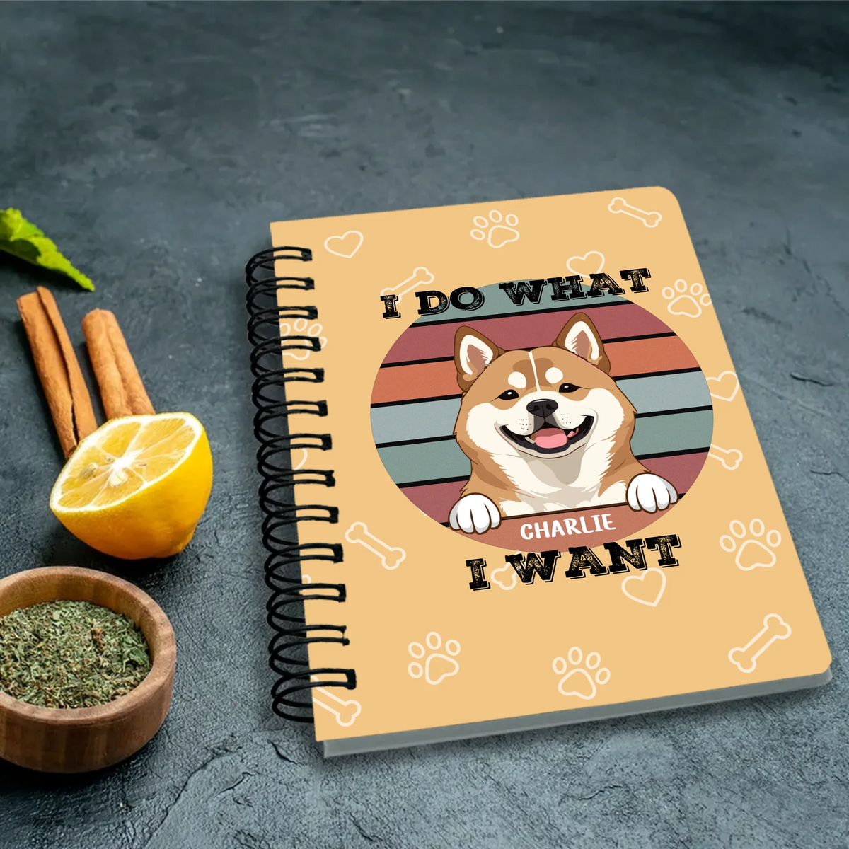 Personalized Dog Spiral Bound Journal – I Do What I Want