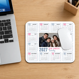 Personalized 2027 Calendar Mouse Pad – Custom Family Photo Gift | 89Prints