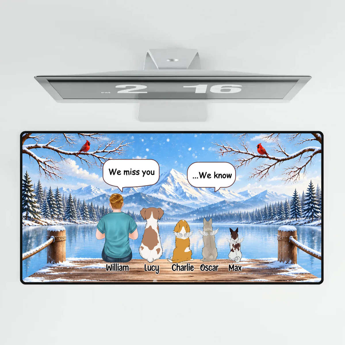 Personalized Angel Wings Dog Memorial Mouse Pad – I/We Miss You | 89Prints