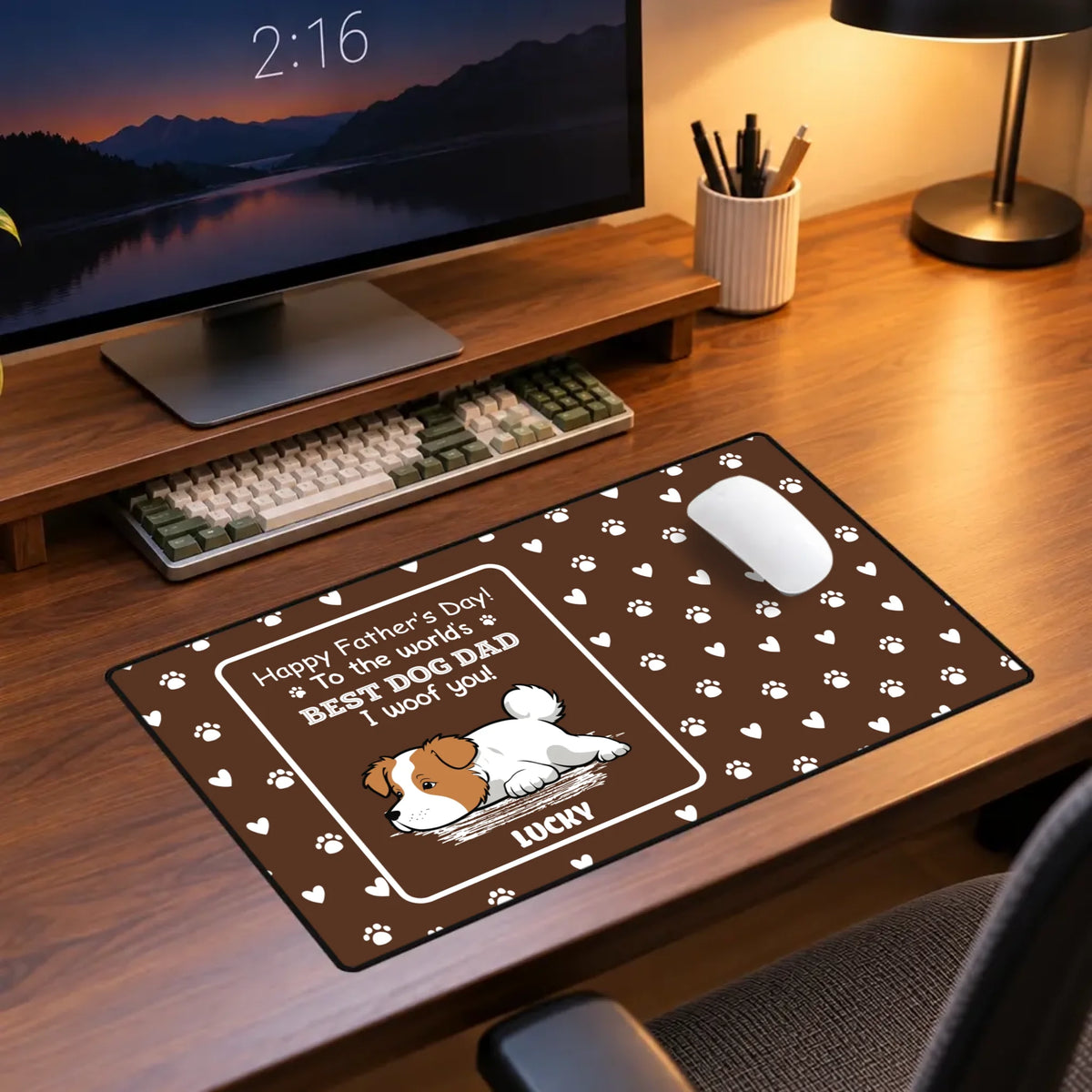 Personalized Best Dog Dad Mouse Pad – Father's Day Gift | 89Prints