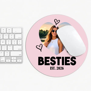 Personalized Best Friends Round Mouse Pad – Custom Photo Gift | 89Prints