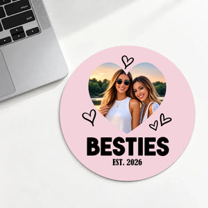 Personalized Best Friends Round Mouse Pad – Custom Photo Gift | 89Prints