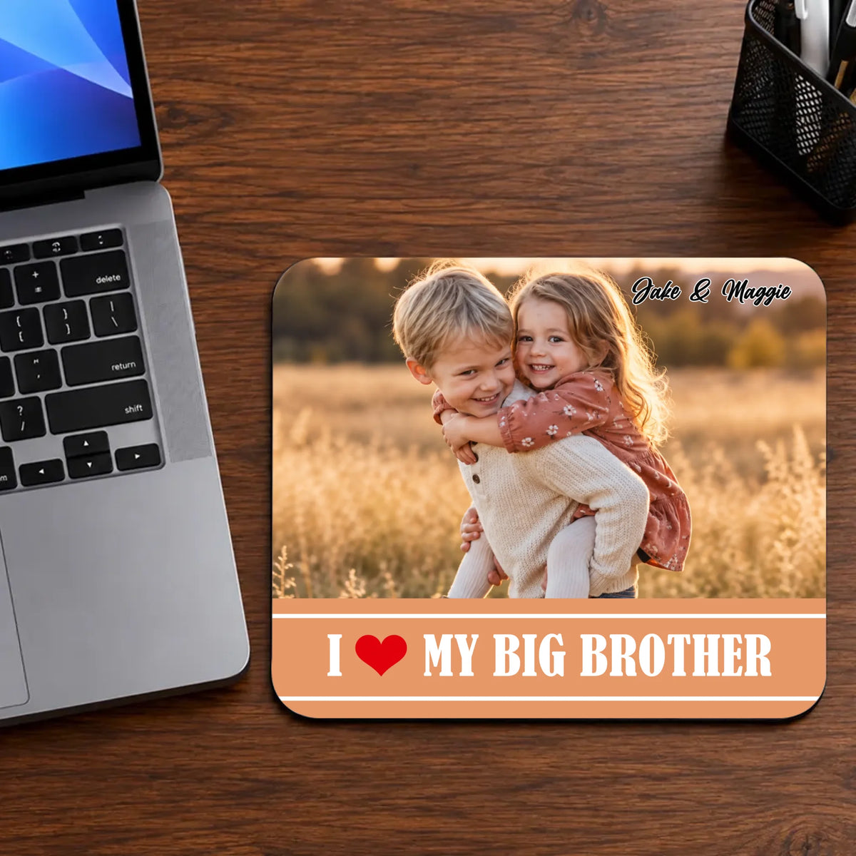 Personalized Big Brother Mouse Pad – Custom Sibling Photo Gift | 89Prints
