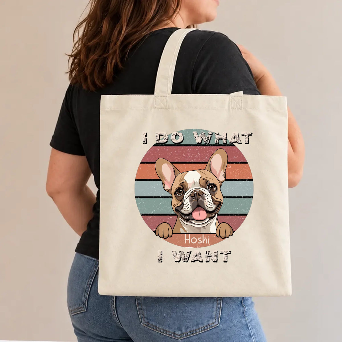 Personalized Dog Lover Tote Bag with Custom Breed and Name