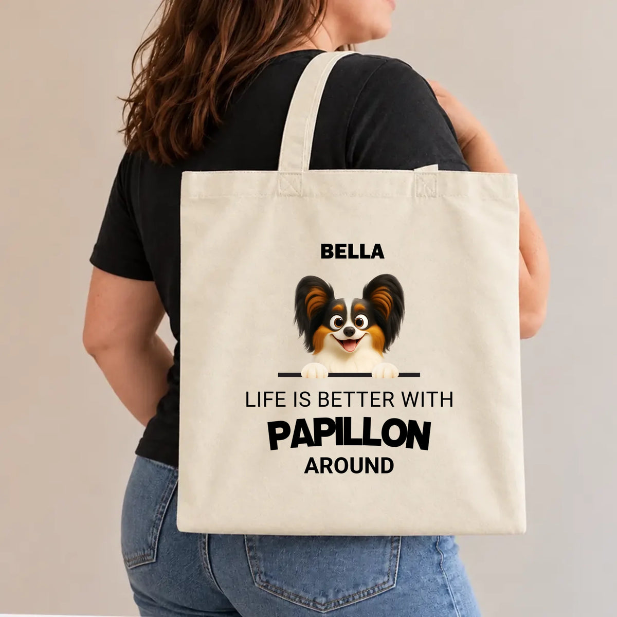 Personalized Dog Lover Tote Bag with Custom Name