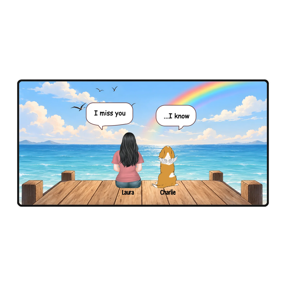Personalized Dog Memorial Mouse Pad – Rainbow Bridge Gift | 89Prints