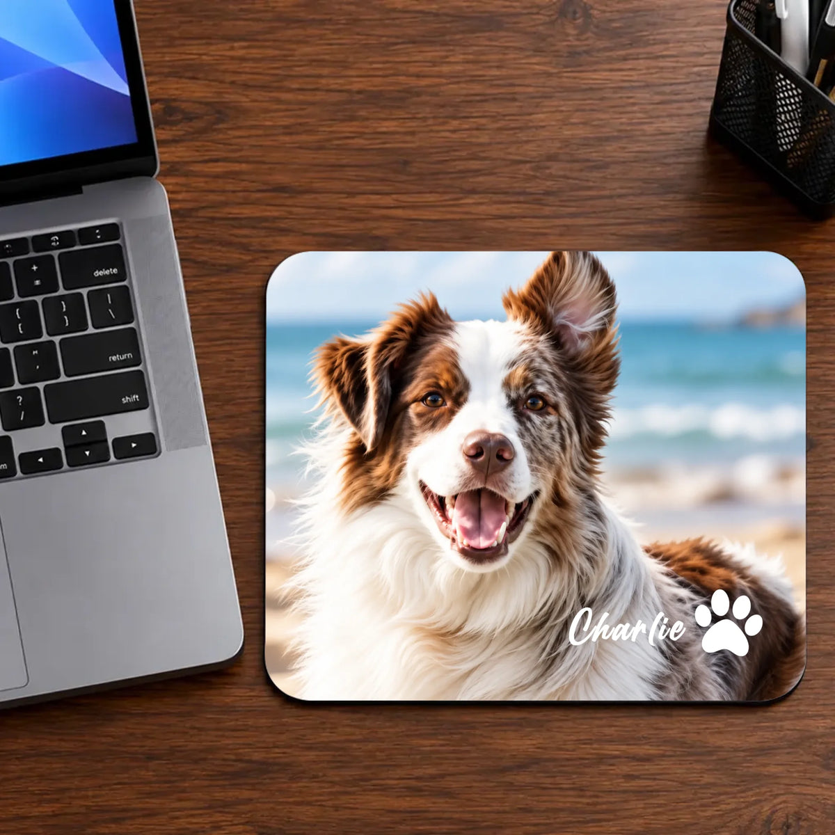 Personalized Dog Photo Mouse Pad – Custom Pet Name Gift | 89Prints
