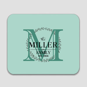 Personalized Family Monogram Mouse Pad – Elegant Custom Name Design | 89Prints