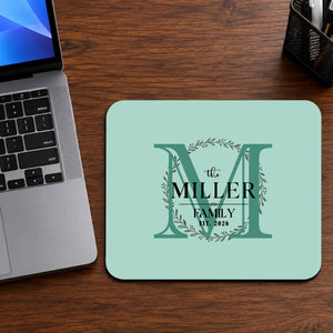 Personalized Family Monogram Mouse Pad – Elegant Custom Name Design | 89Prints