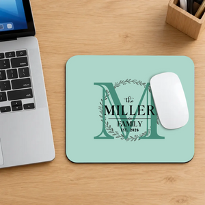 Personalized Family Monogram Mouse Pad – Elegant Custom Name Design | 89Prints