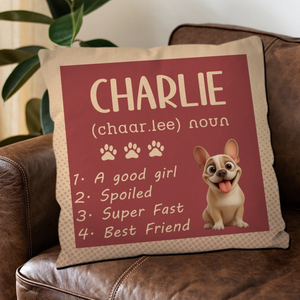 Personalized Frenchie Pillow – Funny Dog Name Definition Gift For Dog Lovers