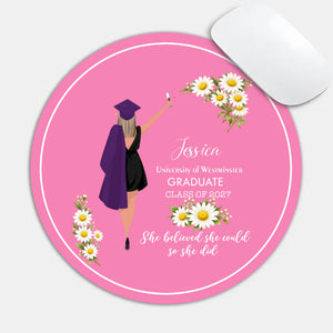 Personalized Graduation Round Mouse Pad – Custom Graduate Gift | 89Prints