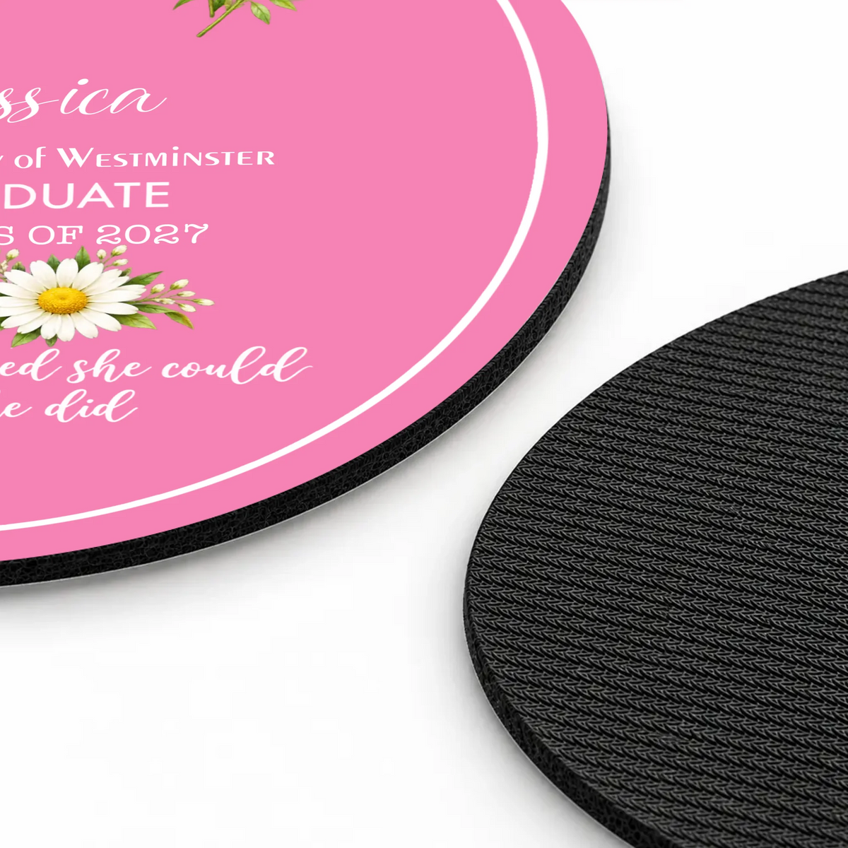 Personalized Graduation Round Mouse Pad – Custom Graduate Gift | 89Prints