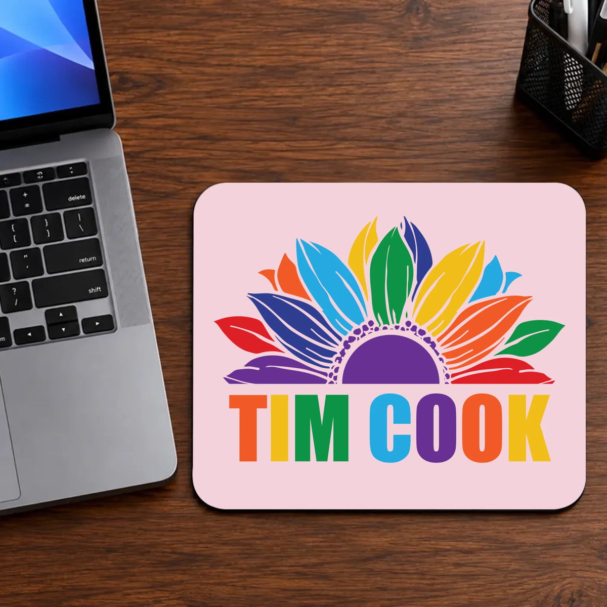 Personalized LGBTQ Pride Mouse Pad with Custom Name | 89Prints
