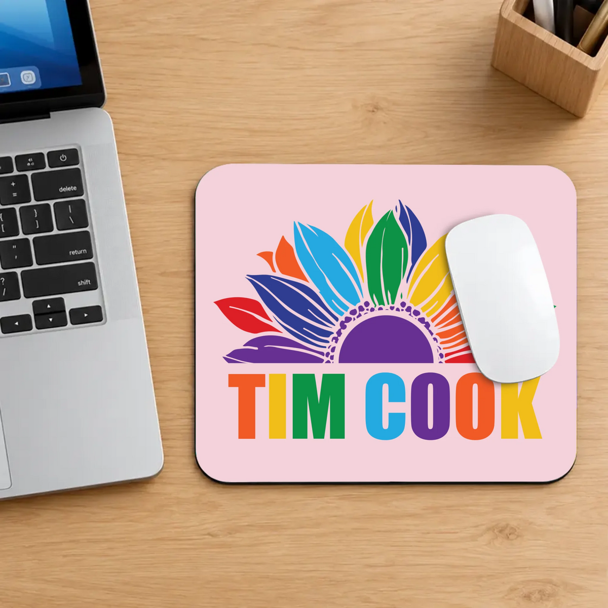 Personalized LGBTQ Pride Mouse Pad with Custom Name | 89Prints