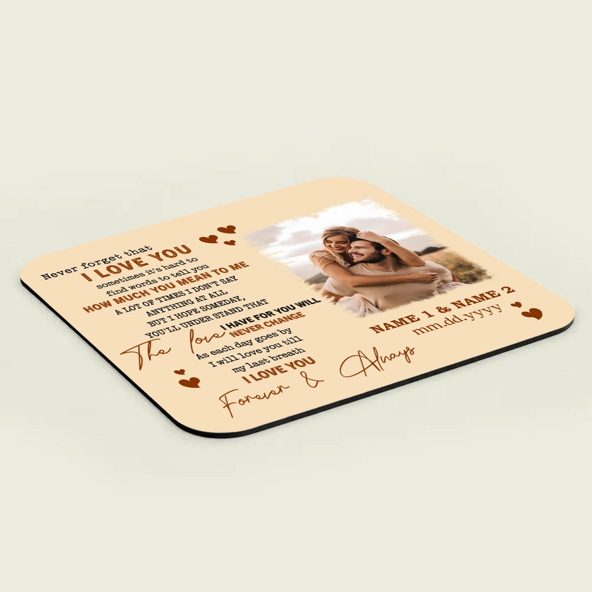 Personalized Romantic Couple Mouse Pad – Custom Photo Love Gift | 89Prints