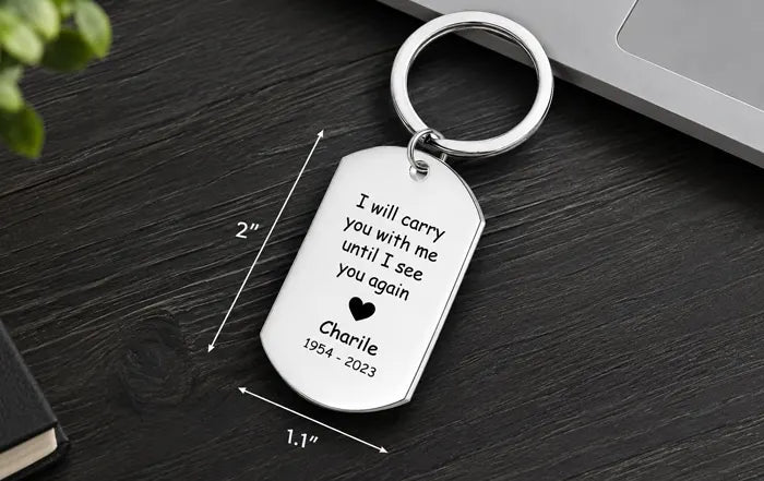 Personalized keychain size